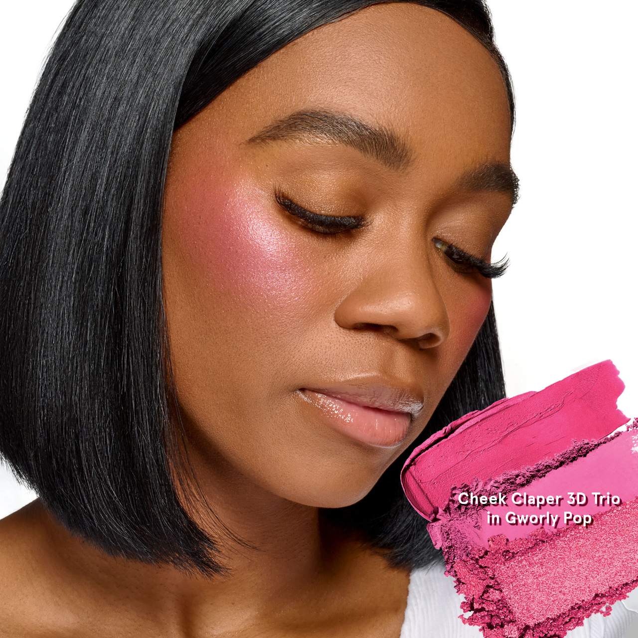 ONE SIZE Cheek Clapper 3D Blush Trio Palette GWORLY - Image 2