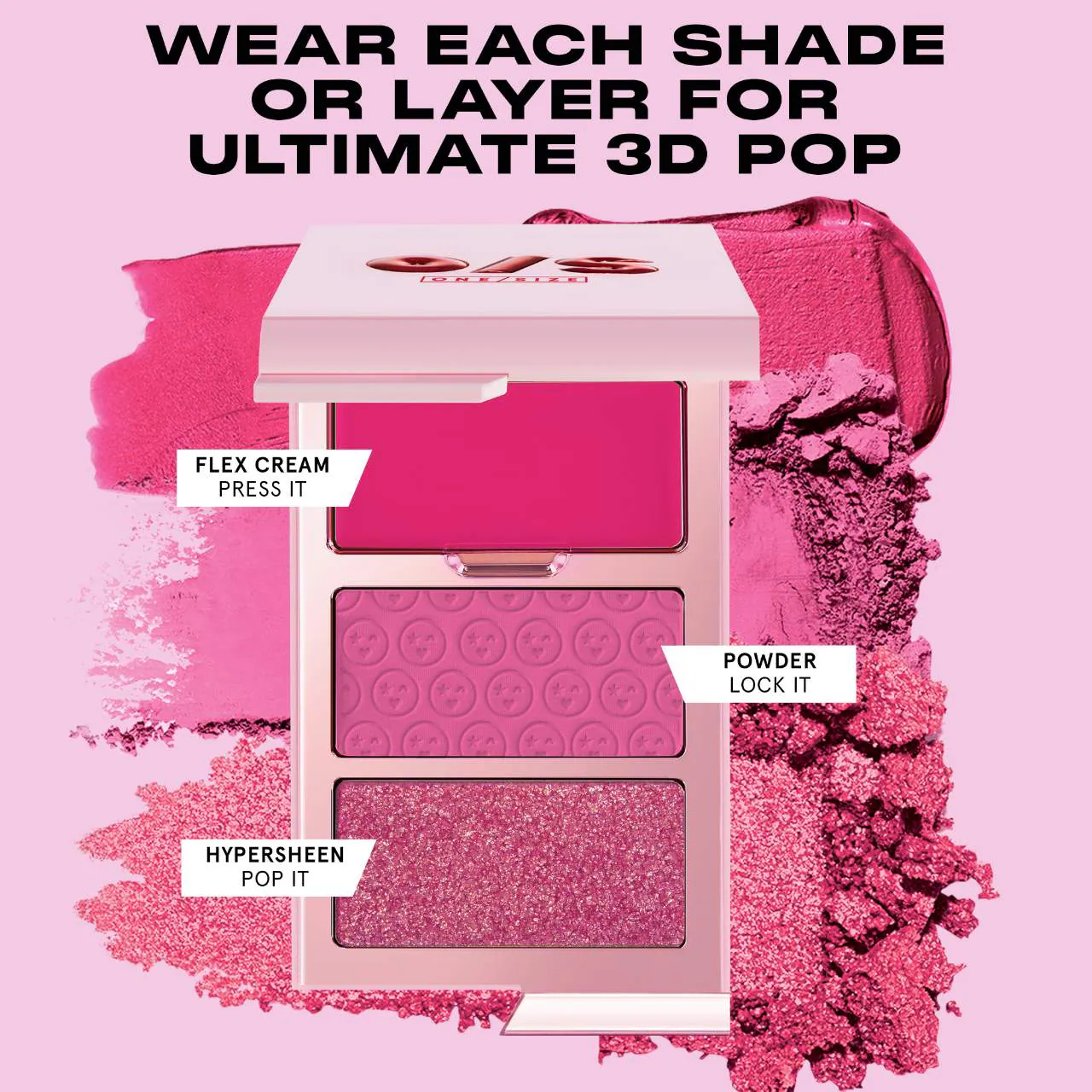 ONE SIZE Cheek Clapper 3D Blush Trio Palette GWORLY - Image 3